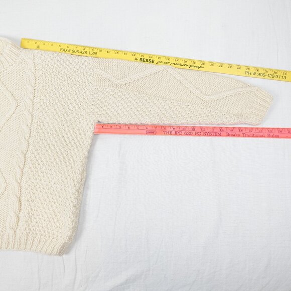YETI Hand Knit Wool Sweater Women's XL Chunky Thick Cable Knit Pullover - Picture 10 of 10